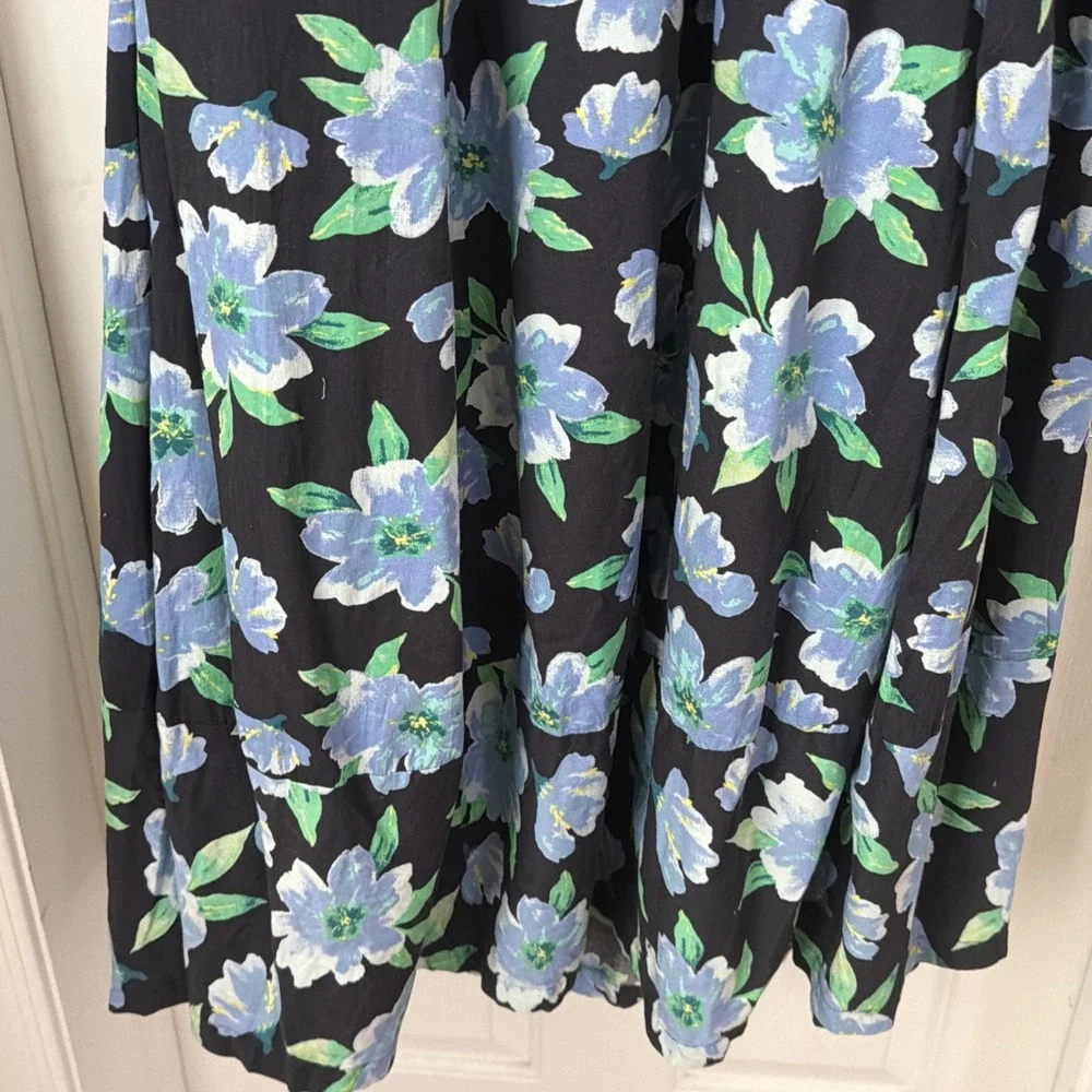 Free People Stunning Finer Things Midi Floral Dress Blue Stunning Sz XS X-Small